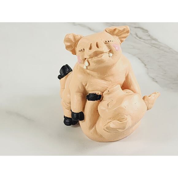 Kinky Sexy Pigs Figurine Piglet Piggy 3 1/2" Resin Year 90s Pig Lover Vintage - Picture 3 of 12